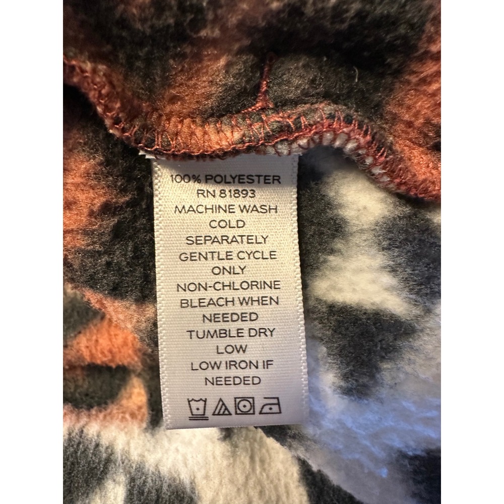 Denim & Company Fleece Pullover Womens 2X Brown Aztec Geometric Quarter Zip Top - Picture 4 of 6